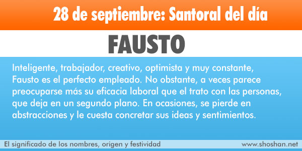 El significado, origen y festividad del nombre de Fausto